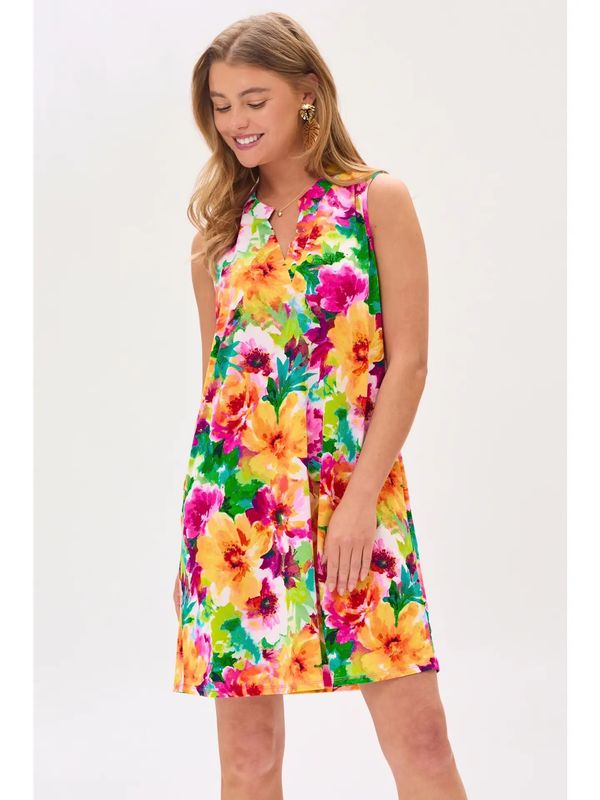 Large Floral Print Mini Dress