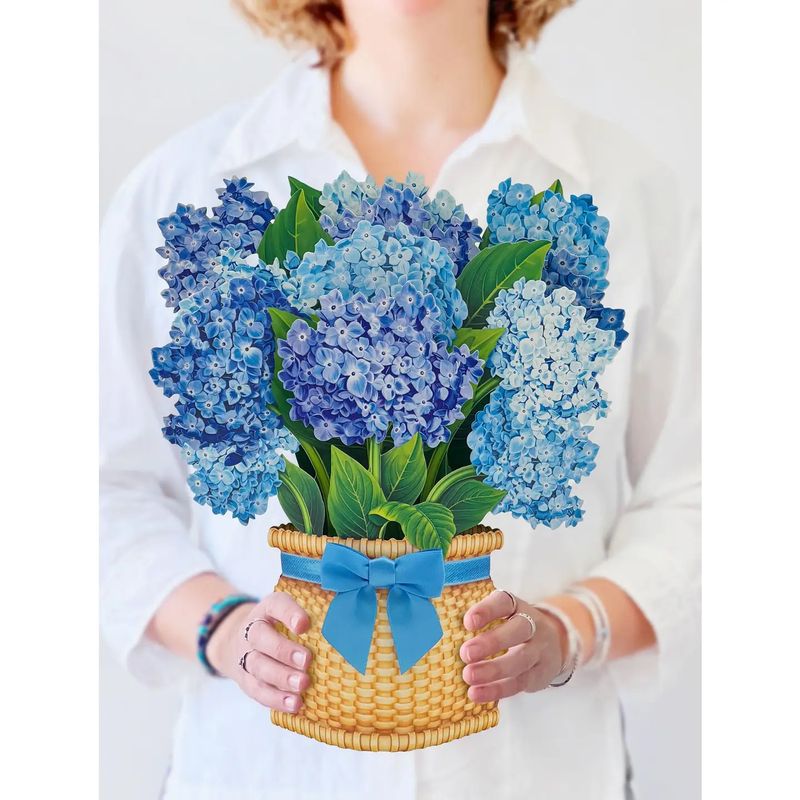 Nantucket Hydrangeas Pop Up Card