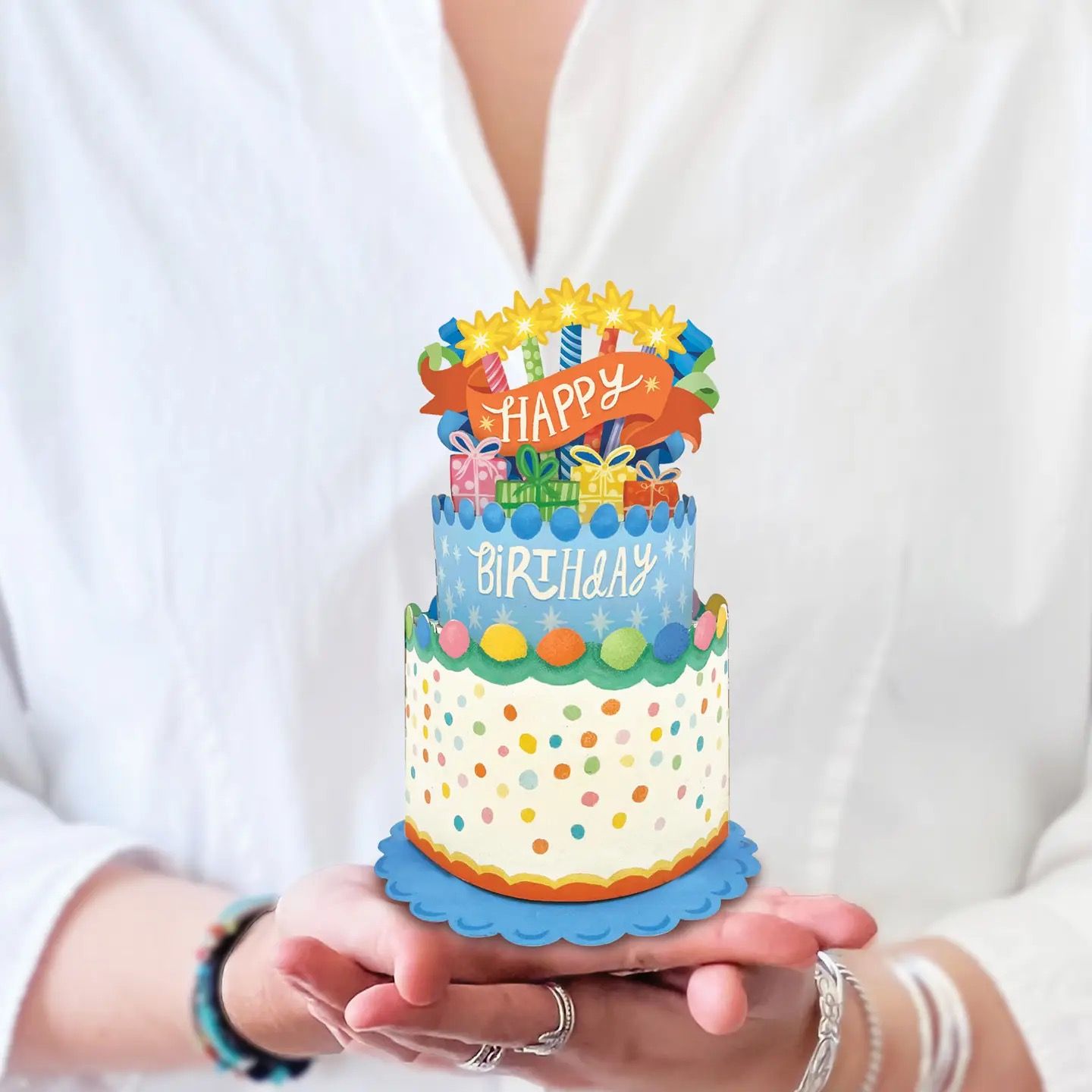 Mini Confetti Birthday Cake Pop Up Card