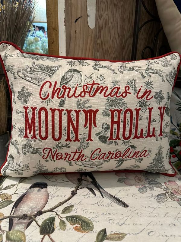 Christmas Toile Mount Holly Pillow
