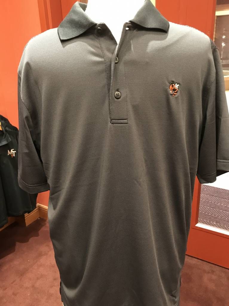 Striped Polo Gray &amp; Black w/ Yellow Jacket