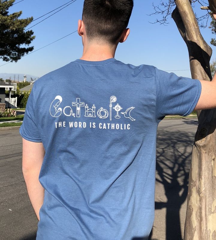 Catholic T-shirt - denim