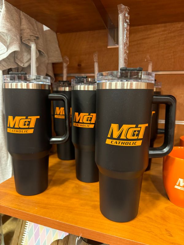 Black 40 oz Mug w/Straw