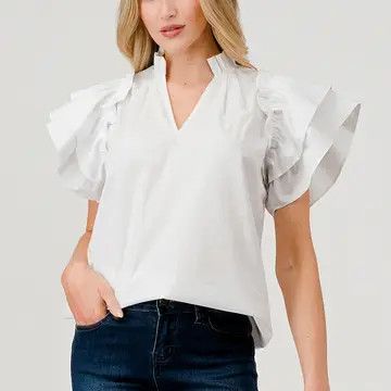 Harlow Cotton Ruffle Sleeve, Size: S