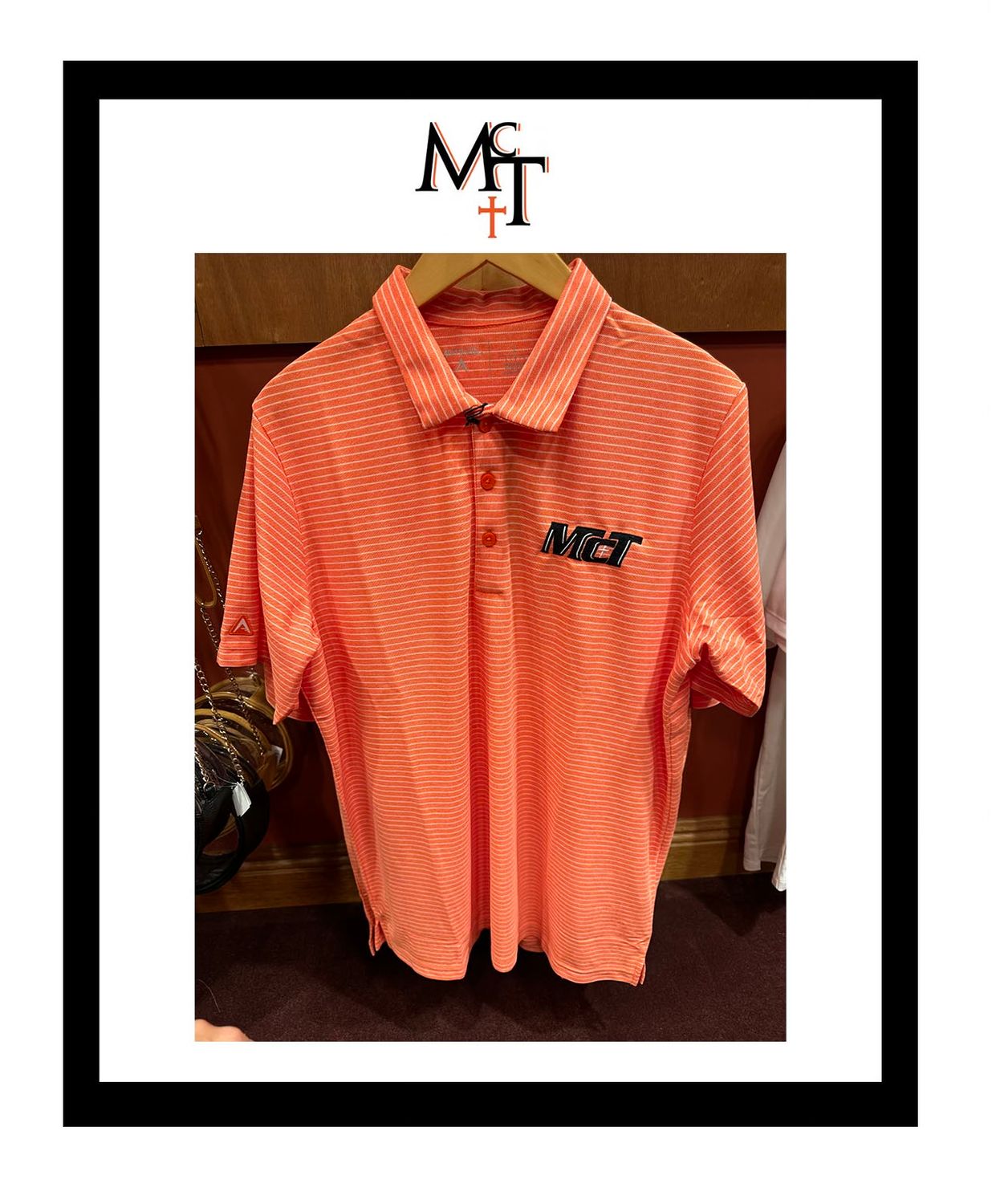 Antigua Orange Striped Polo