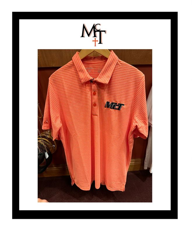 Antigua Orange Striped Polo