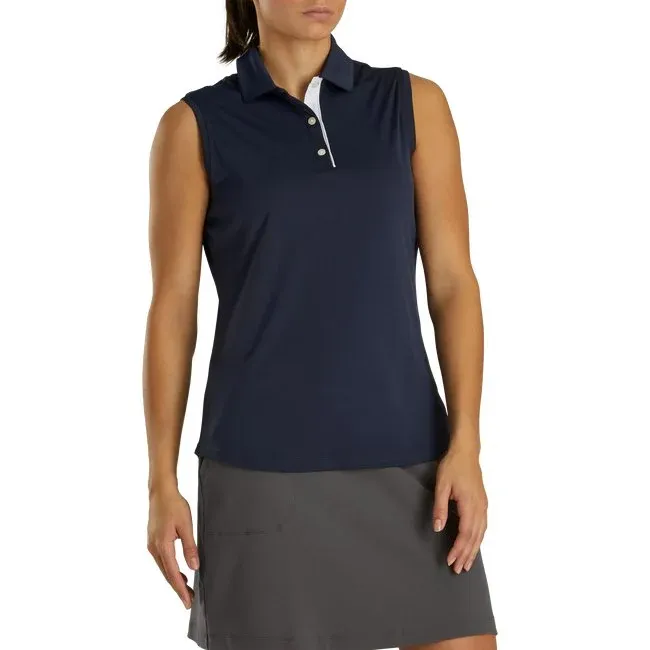 FOOTJOY GIRLS SLEEVELESS SHIRT NVY - LARGE - 30170