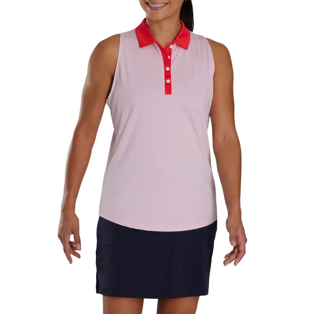 FOOTJOY LADIES COLOUR BLOCK TANK PNK/RED - MEDIUM - 30166