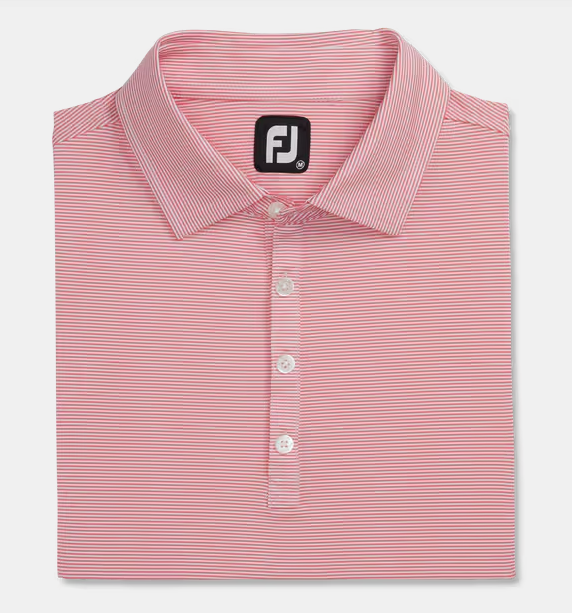 FOOTJOY MICRO FDRSTRP POLO RED/WHT - LARGE - 30230
