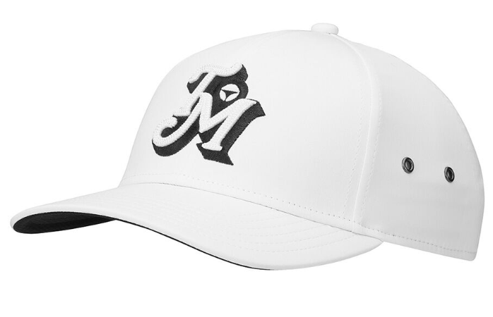 TaylorMade Mens TM24 Newport Retro Metal Eyelit Cap White/Black