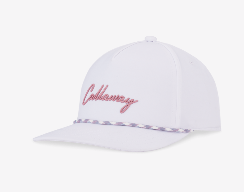 CALLAWAY BIRDIE PUTT ROPE HAT WHITE/LILAS PINK