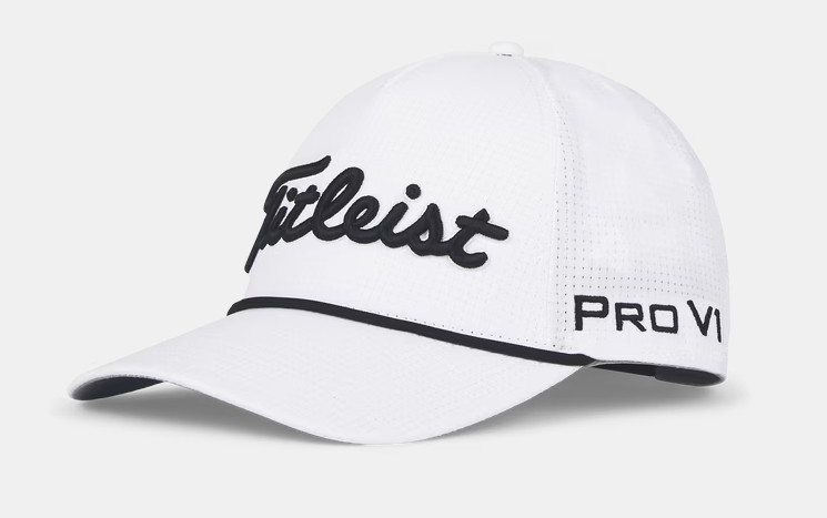 TITLEIST TOUR ROPE HAT WHITE/BLACK
