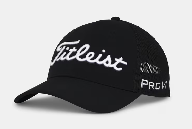 TITLEIST TOUR PERFORMANCE MESH HAT BLACK/WHITE