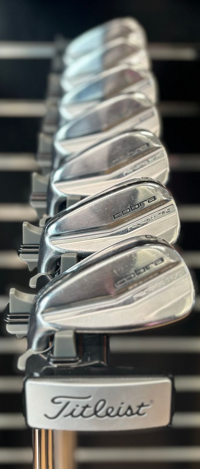 USED LH COBRA KING TEC IRONS STIFF 4-PW