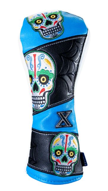 CMC DESIGN SUGAR SKULL &quot;WEB&quot; BLUE HYBRID COVER