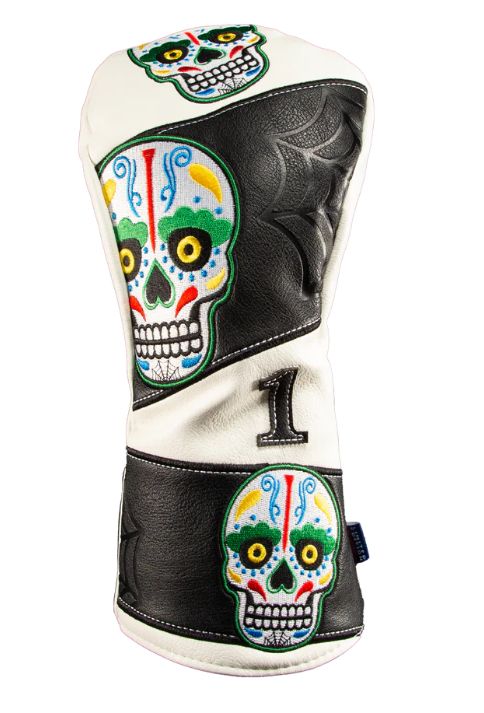 CMC DESIGN SUGAR SKULL &quot;WEB&quot;  BLACK DRIVER COVER