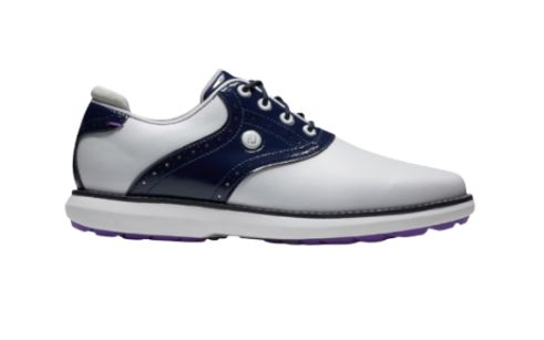 FOOTJOY WOMENS TRADITIONS WHT/NVY/PUR 8M