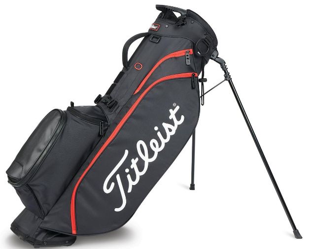 TITLEIST PLAYERS 4 CARRY BAG BLK/BLK/RED 25'