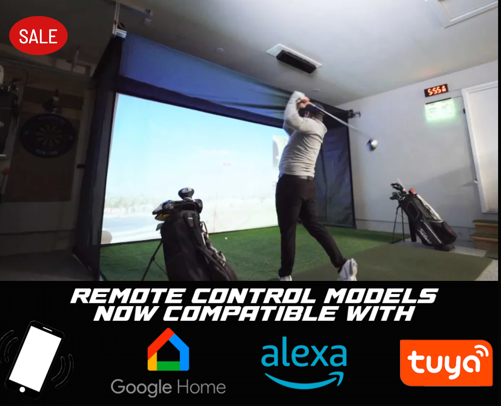 SPORTS SCREEN VANISH - 9 FOOT - HAND CRANK RETRACTABLE SCREEN - GOLF HITTING ENCLOSURE WITH SCREEN