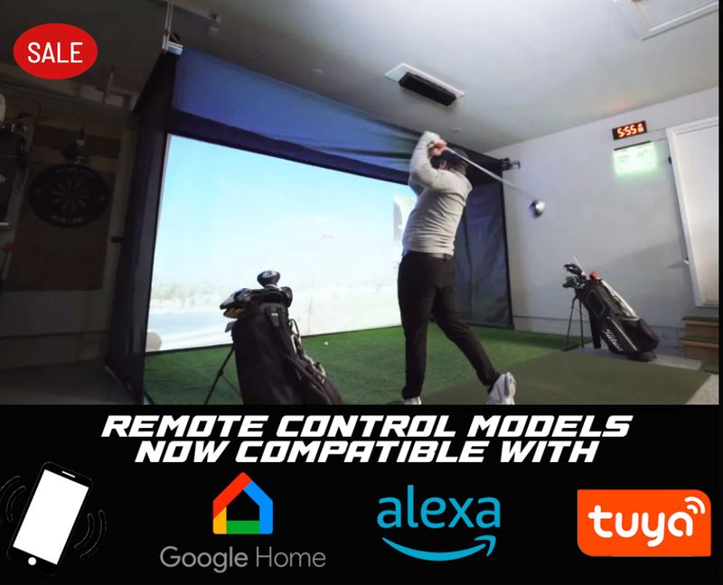 SPORTS SCREEN VANISH - 9 FOOT - HAND CRANK RETRACTABLE SCREEN - GOLF HITTING ENCLOSURE WITH SCREEN