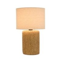 Table Lamp 18&quot; Cement/Linen