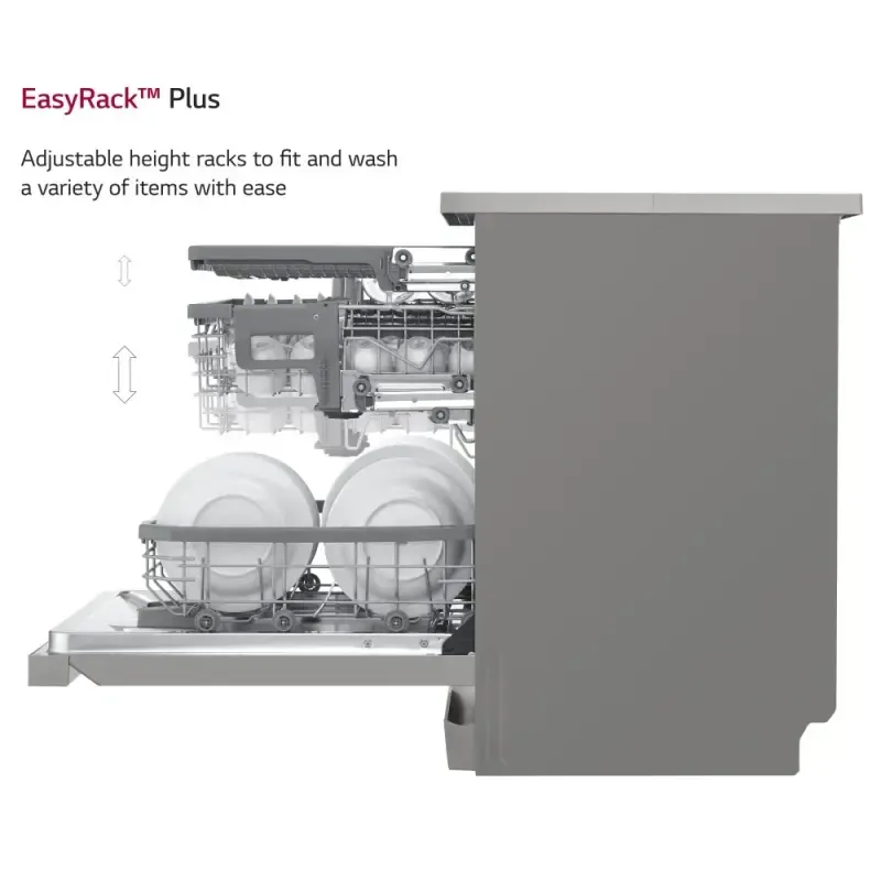 LG DF325FPS TrueSteam 14 Place Settings Dishwasher In Shiny Steel