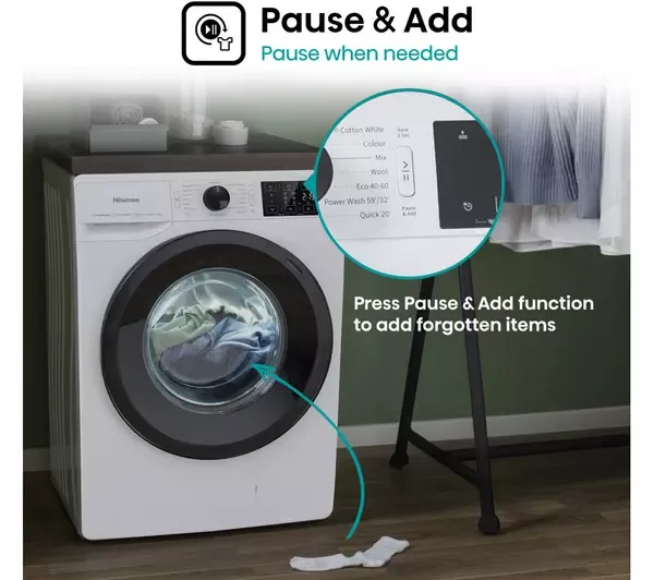 Hisense WFGC901439VM 9kg 1400 Spin Washing Machine With Steam Wash