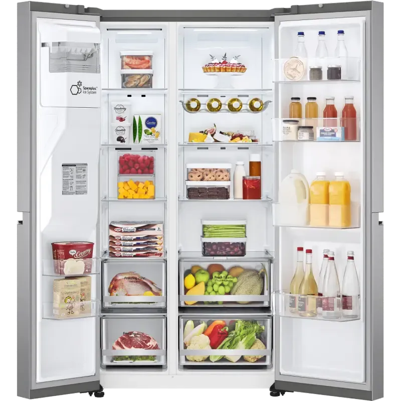 LG GSLA80PZLD Plumbed ice & water American style Fridge Freezer - Shiny Steel