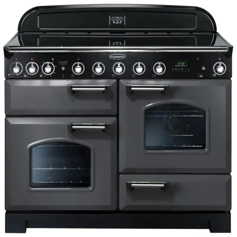 Rangemaster CDL110EISL/C Classic Deluxe Slate &Chrome - 110cm Electric Induction Range Cooker