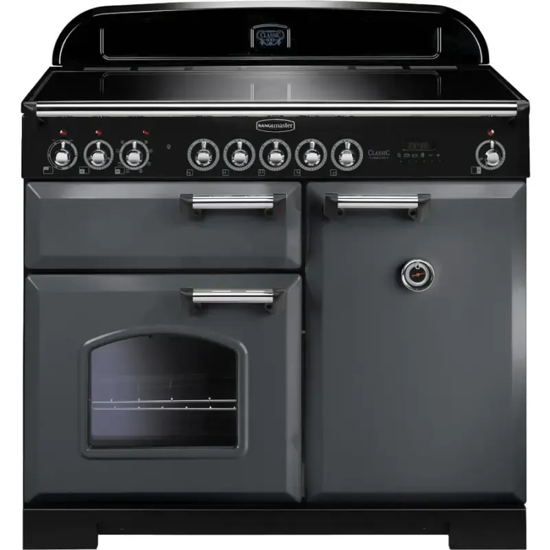 Rangemaster CDL100EISL/C Classic Deluxe Slate & Chrome 100cm Electric Induction Range Cooker