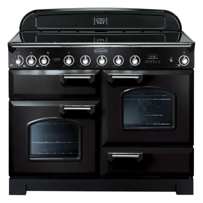 Rangemaster CDL110EIBL/C Classic Deluxe 110 Induction Range Cooker Black/Chrome Trim