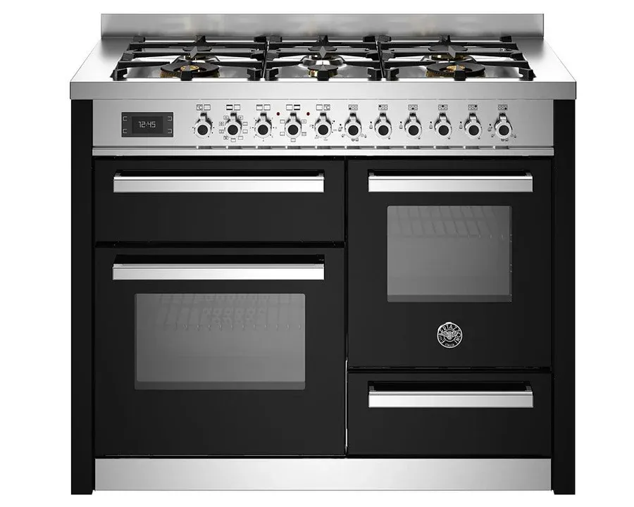Bertazzoni PRO1106MFETNET 110cm Professional XG Dual Fuel Range Cooker – Gloss Black