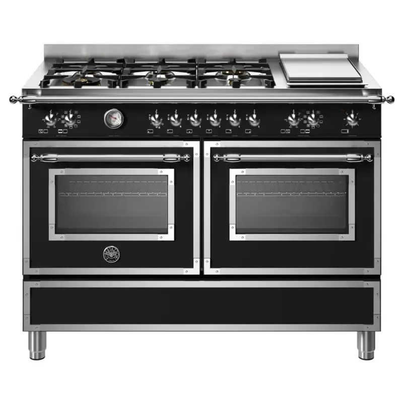 Bertazzoni HER126G2ENET Heritage series 120cm Twin oven Range Cooker - Nero Matt