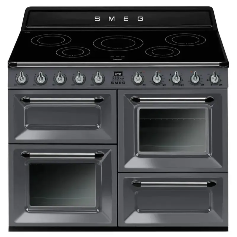 Smeg TR4110IGR 110cm Victoria Electric Range Cooker with Induction Hob - Slate Grey