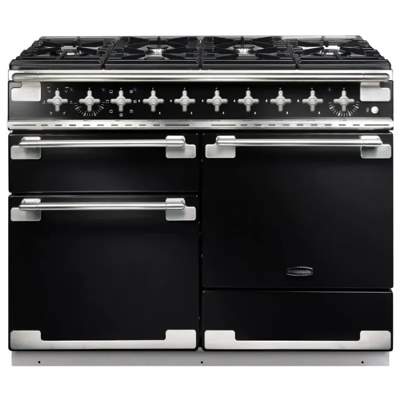Rangemaster ELS110DFFGB Elise 110cm Dual Fuel Range Cooker - Gloss Black