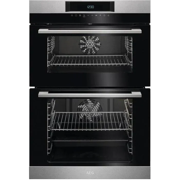 AEG DCK731110M Built In Twin Fan Double Oven With Catalytic Cleaning - Stainless steel & Black
