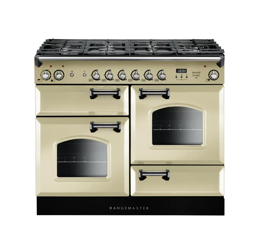 Rangemaster INC110DFFCR 110cm Infusion Classic Dual Fuel Range Cooker - Cream