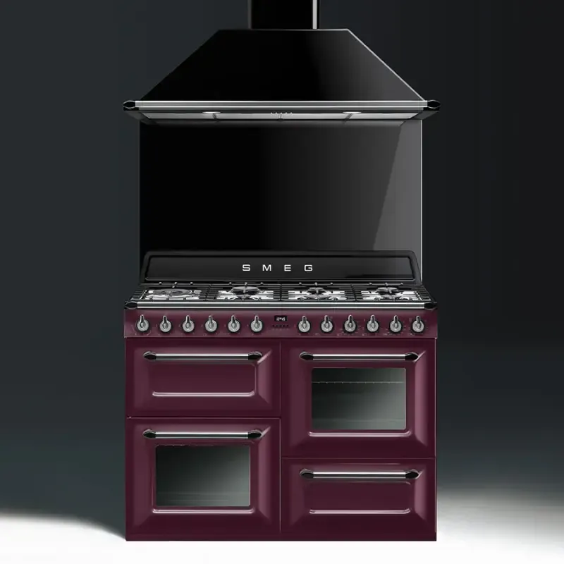 Smeg TR4110RW1 - 110cm Victoria Dual Fuel Range Cooker - Red wine