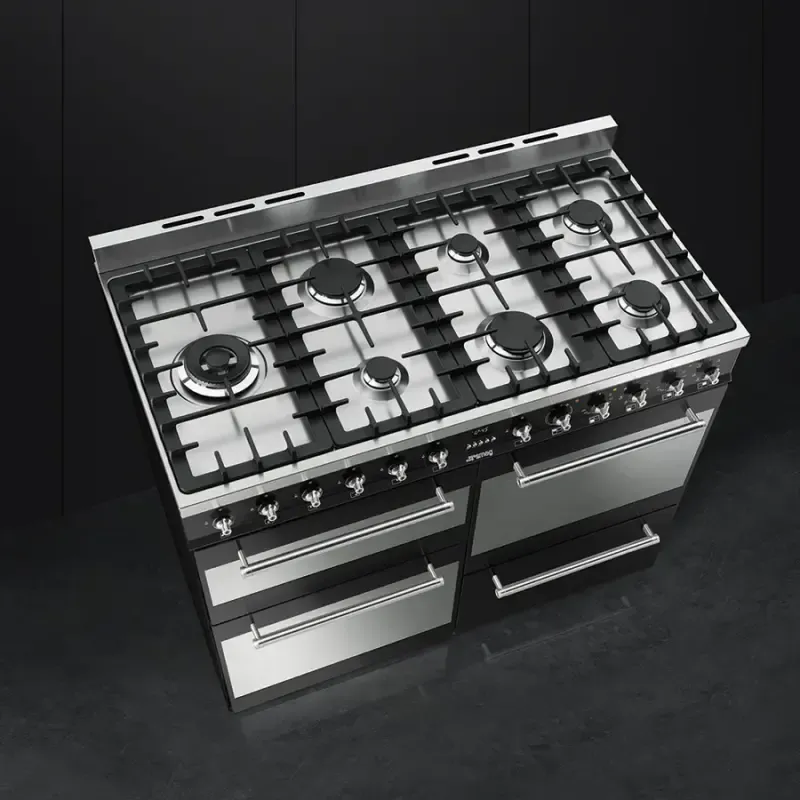 Smeg SYD4110BL 110cm Symphony Dual Fuel Range Cooker - Black
