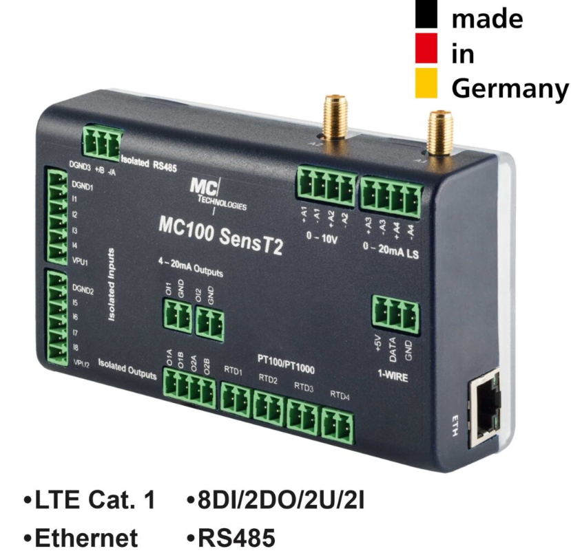 MC100 Terminal SensT2 Basic LTE CAT1, 1ETH, 8DI/2DO/2U/2I
