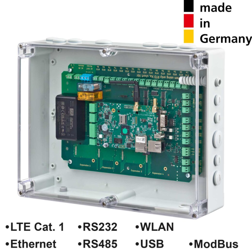 MC100 Gateway SensorBox WLAN, MODBUS,220V, Closed Case, IP65, Quectel EC21-E Cat1 LTE