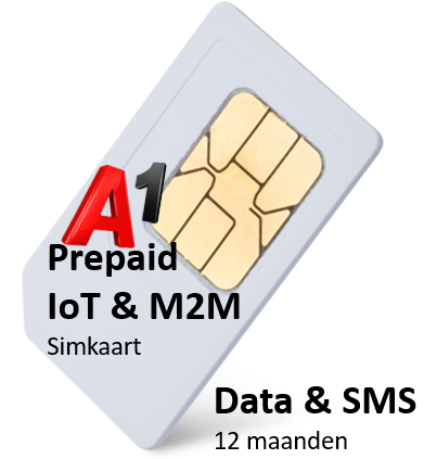 Prepaid - 1GB + 10sms data bundel - ​ 12 maanden - M2M & IoT SIM-kaarten