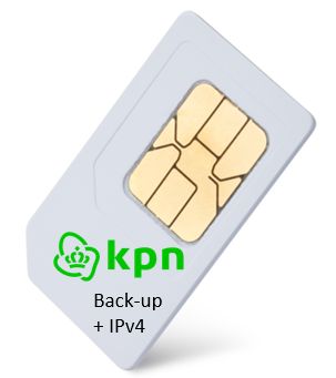 KPN Back-up simkaart FUP 2.5TB  + IPv4 vaste IP NL - Unlimited - 1 maand contract