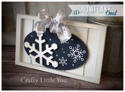 Oval Hanger 3D Snowflake