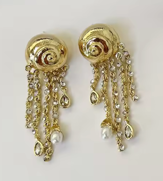 Mako Shell Tassel Earrings