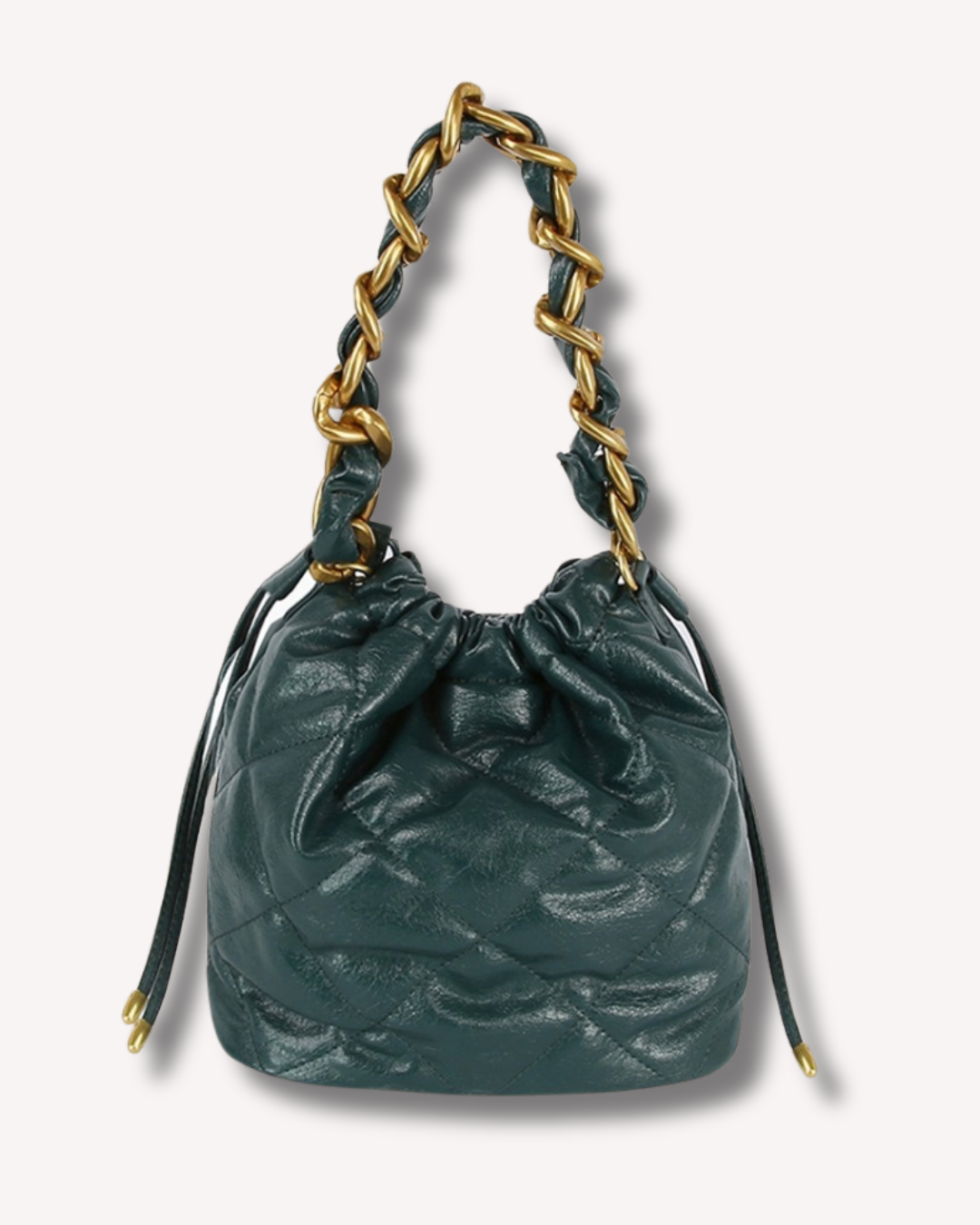 Evergreen Chain Link Bucket Bag