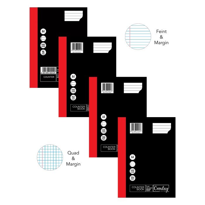 Croxley A4 Hard Cover Counter Books