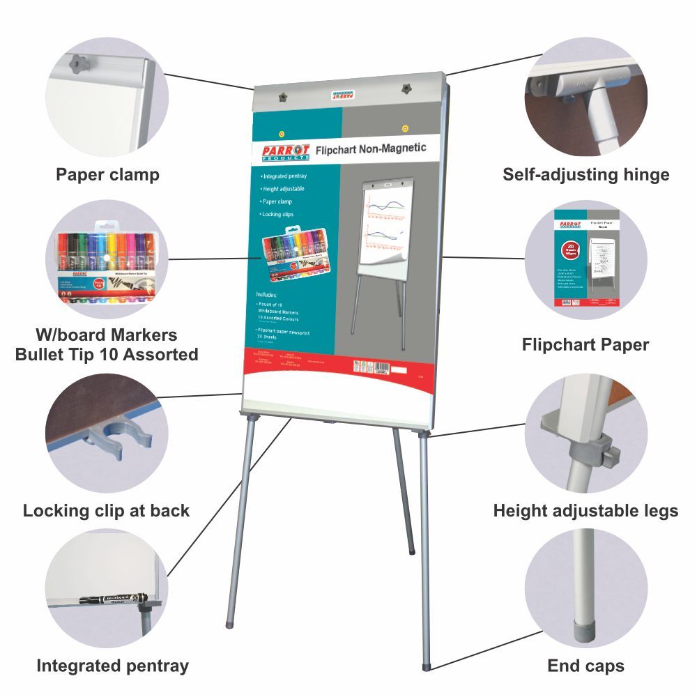 Parrot Flipchart - Non-Magnetic - Standard - 1000x640mm