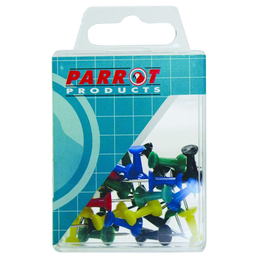 Parrot Push Pins - Assorted - Boxed of 30