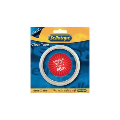 Sellotape Clear Tape - 12mm x 66m